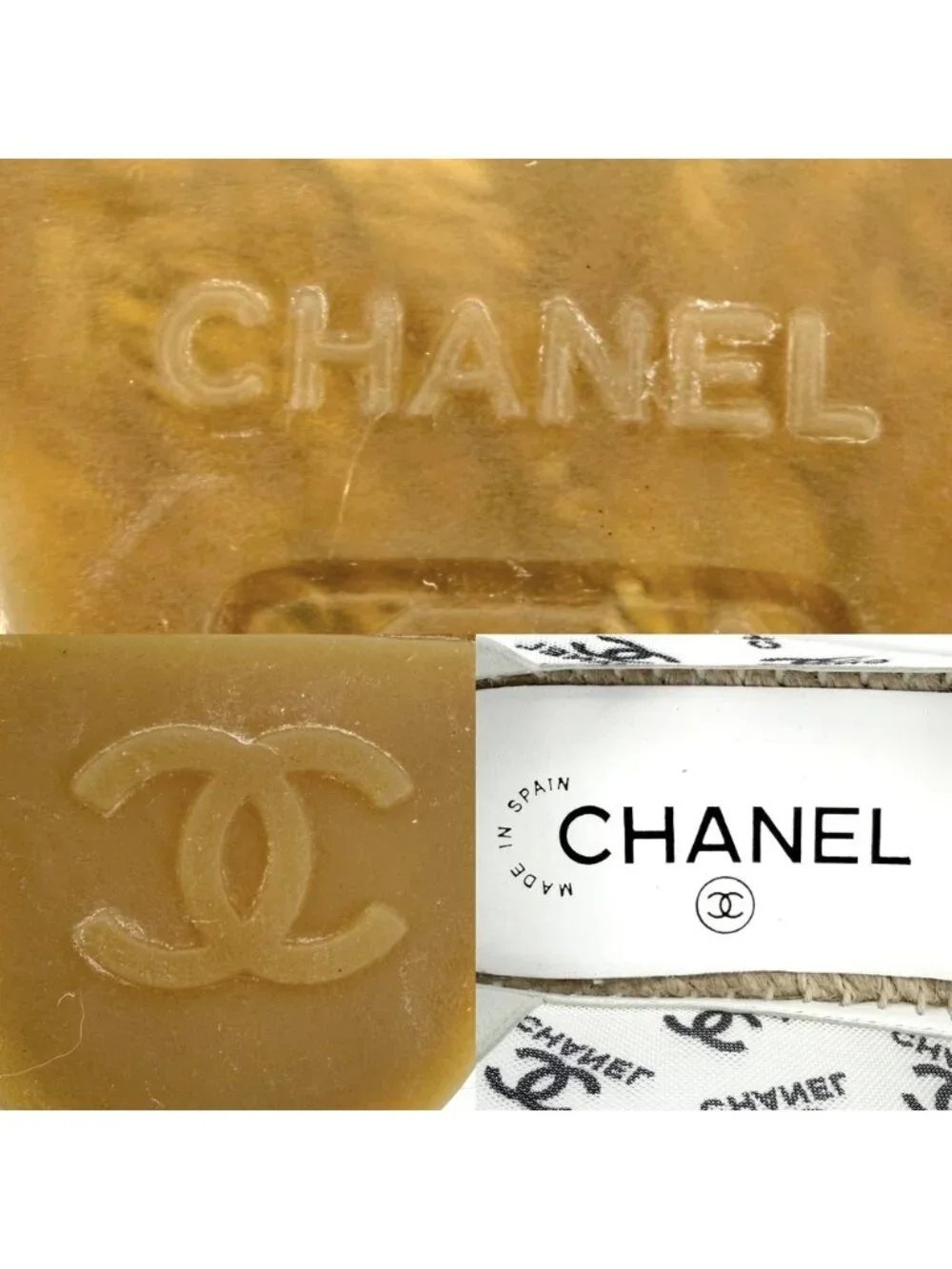 Chanel Sneakers Espadrilles Flat Shoes CC Logo Mesh White Black